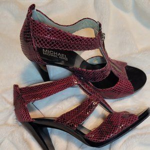 Michael Kors Magenta Snake Print Heels